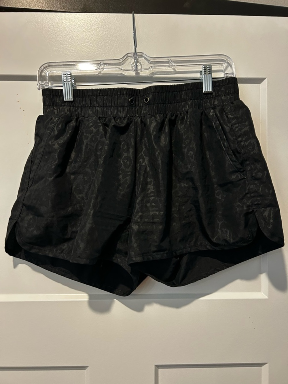Zyia Active Bomber Shorts - Black Animal Print Athletic Running Shorts